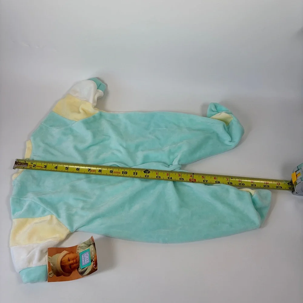 VTG NWT Adorable Unisex Baby 9 mos Little Me‎ Mint Teal Pastel Velour Playwear